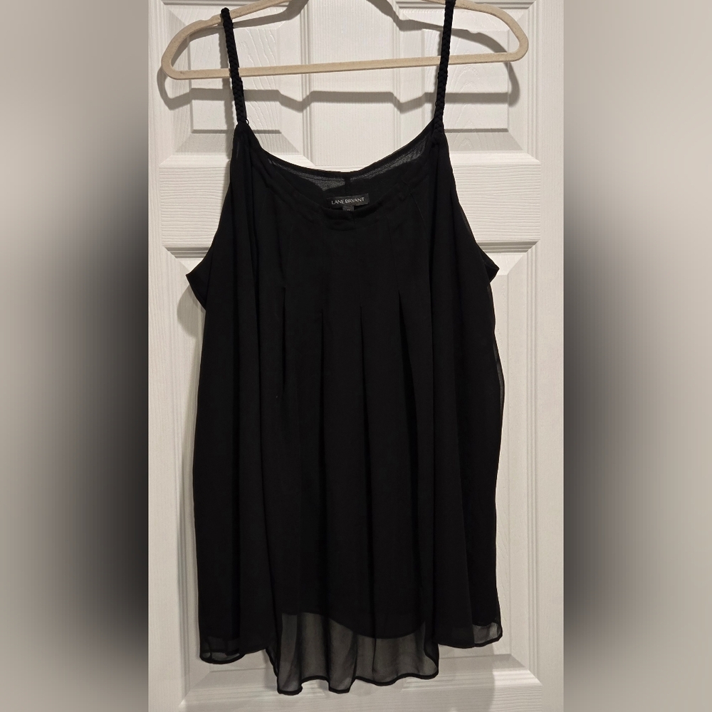 ✔️ Lane Bryant Black Chiffon Layered Camisole